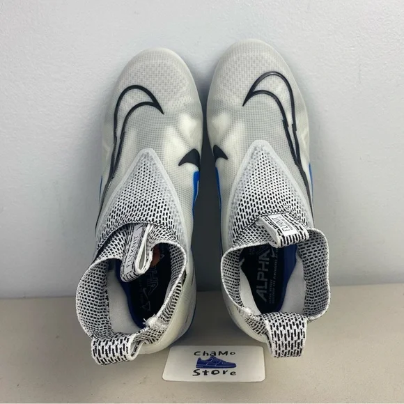 Nike Alpha Menace Elite 3 White Blue Football Cleats CT6648-101 Men's Size - Picture 6 of 11